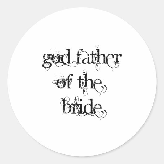Vader van de Bride Ronde Sticker (Voorkant)