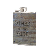 Vader van de Bride | Rustic Wedding Wood Grain Heupfles (Links)