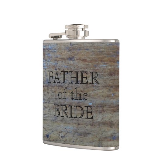 Vader van de Bride | Rustic Wedding Wood Grain Heupfles (Links)