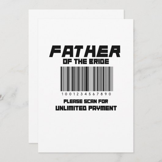 Vader van de Bride Scannen op betaling (Voorkant / Achterkant)