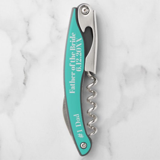 Vader van de Bride Turquoise Kurkentrekker (Achterkant)