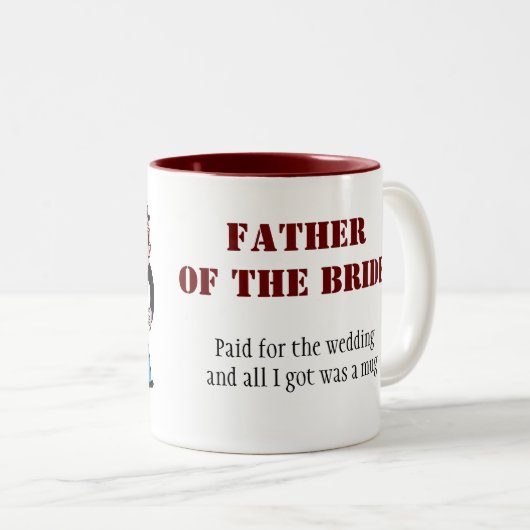 Vader van de Bride Tweekleurige Koffiemok (Voorkant rechts)