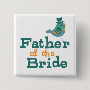 Vader van de Bride Vierkante Button 5,1 Cm