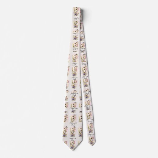 Vader van de Bride Waterverf Flowers Stropdas (Voorkant)