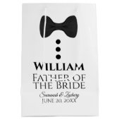 Vader van de Bride Wedding Gift Bag met zwart Stro Medium Cadeauzakje (Achterkant)