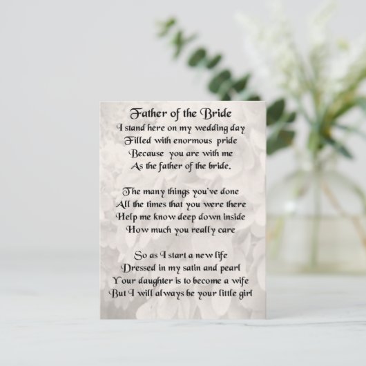 Vader van de Bride - Wit Briefkaart (Staand voorkant)