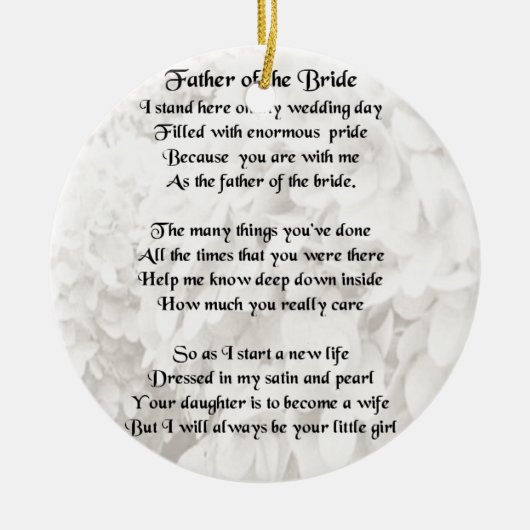 Vader van de Bride - Wit Keramisch Ornament (Voorkant)