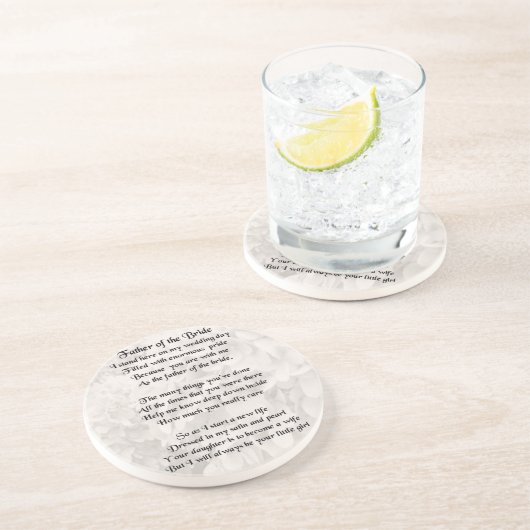 Vader van de Bride - Wit Zandsteen Onderzetter (Zijkant)