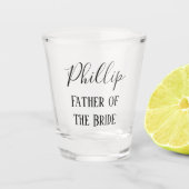 Vader van de bridekalligrafie shot glas (Voorkant)