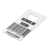 Vader van de bridescan voor het Shirt van de betaa Creditkaart Flessenopener (Achterkant Gekanteld)