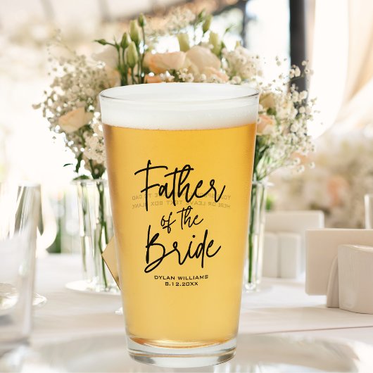 Vader van de bruid aangepaste bruiloft glas