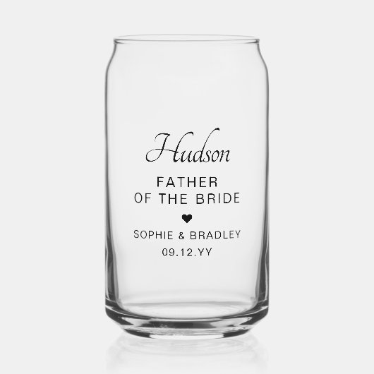 Vader van de bruid aangepaste gepersonaliseerde br blikvorm glas (Voorkant)
