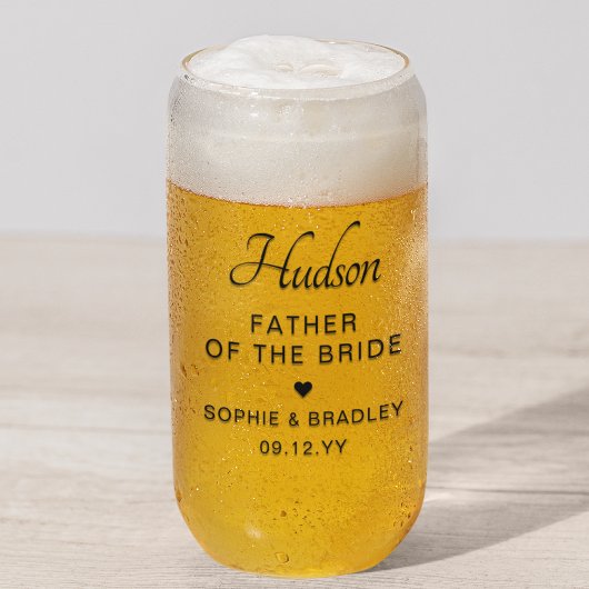 Vader van de bruid aangepaste gepersonaliseerde br blikvorm glas