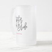Vader van de bruid Black Script & Naam Gift Matglas Bierpul (Voorkant links)