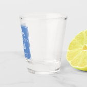 Vader van de bruid Blauw en Wit Shot Glas (Rechts)