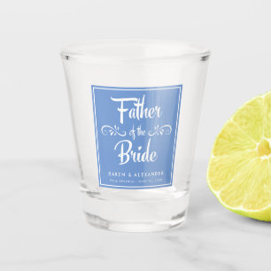 Vader van de bruid Blauw en Wit Shot Glas