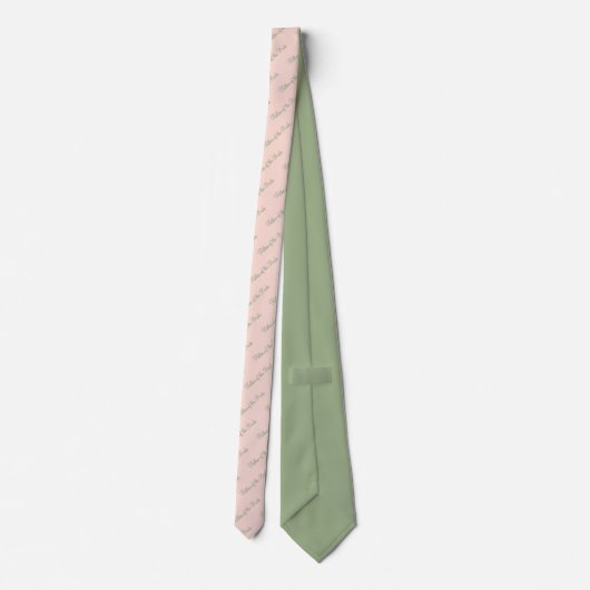 Vader van de bruid Blush Pink Green Stropdas (Achterkant)