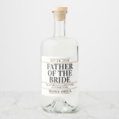 Vader van de bruid bruiloft dank u ouders likeurfles etiket (Voorkant)