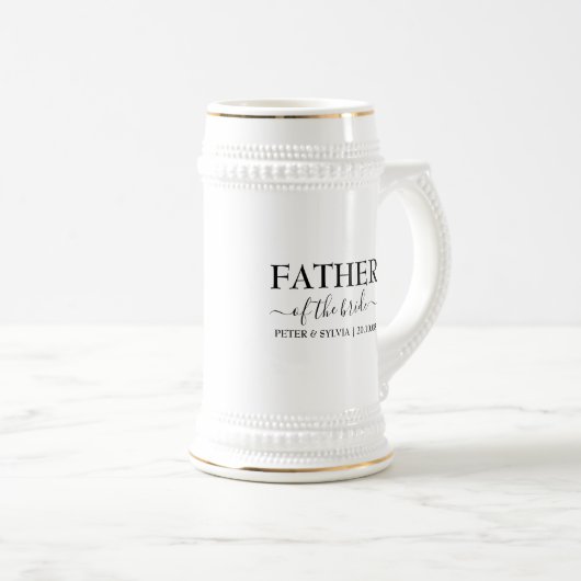 Vader van de bruid bruiloft feest gewoonte bierpul (Voorkant rechts)