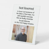 Vader van de bruid bruiloft gedenkplaat teken reclamebord met voetstuk (Voorkant)