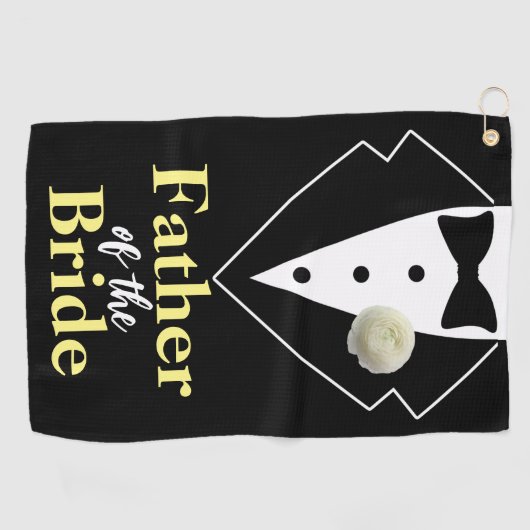 Vader van de bruid bruiloft Tuxedo gepersonaliseer Golfhanddoek (Horizontaal)