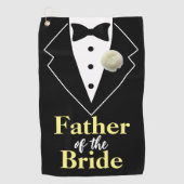 Vader van de bruid bruiloft Tuxedo gepersonaliseer Golfhanddoek (Voorkant)