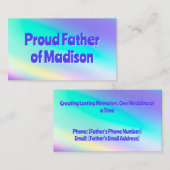 Vader van de bruid contactkaartje (Voorkant / Achterkant)