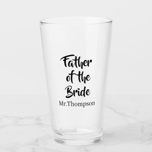 Vader van de bruid Custom Wedding Ouder Gift Glas (Voorkant)