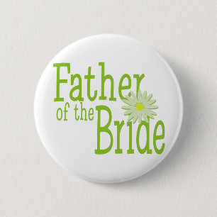 Vader van de bruid / Daisy Ronde Button 5,7 Cm