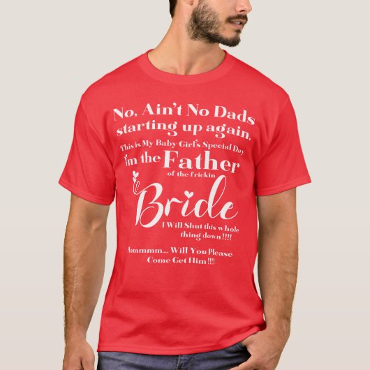 Vader van de bruid design familie t-shirt (Voorkant)