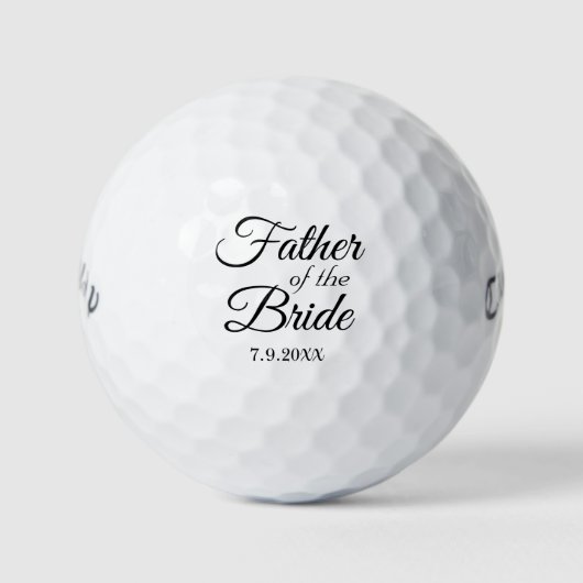 Vader van de bruid Elegant Script Custom Wedding Golfballen (Voorkant)