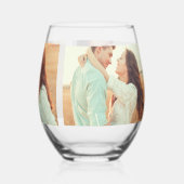 Vader van de Bruid Fotocollage Wijnglas Zonder Voet (Achterkant)