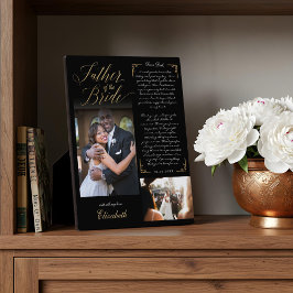 Vader van de bruid foto's bruiloft herinnering fotoplaat