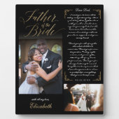 Vader van de bruid foto's bruiloft herinnering fotoplaat (Voorkant)