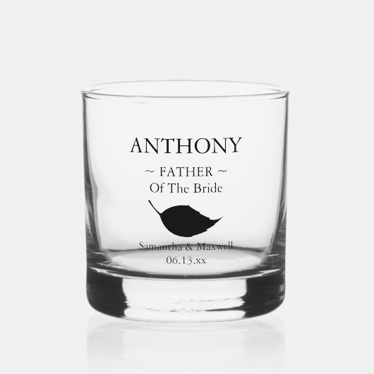 Vader van de bruid Gepersonaliseerde bruiloft part Whisky Glas (Voorkant)