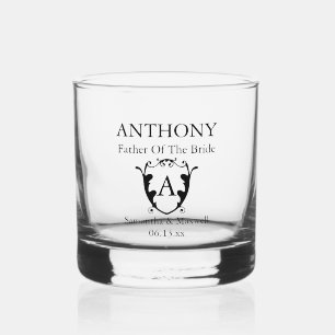 Vader van de bruid Gepersonaliseerde Monogrammed Whisky Glas