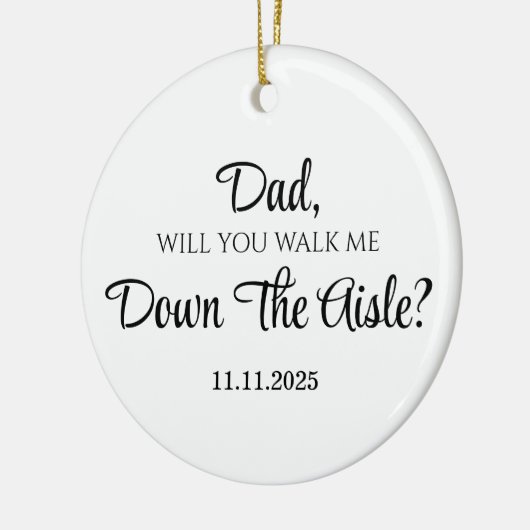 Vader van de bruid geschenk van dochter, vader keramisch ornament (Links)