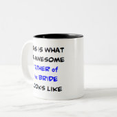 vader van de bruid, geweldige tweekleurige koffiemok (Voorkant links)