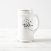 Vader van de bruid Gift Classic Monogram Rustiek Bierpul (Voorkant rechts)