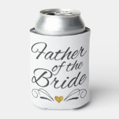 vader van de bruid - hart van de goud blikjeskoeler (Blikje Voorkant)