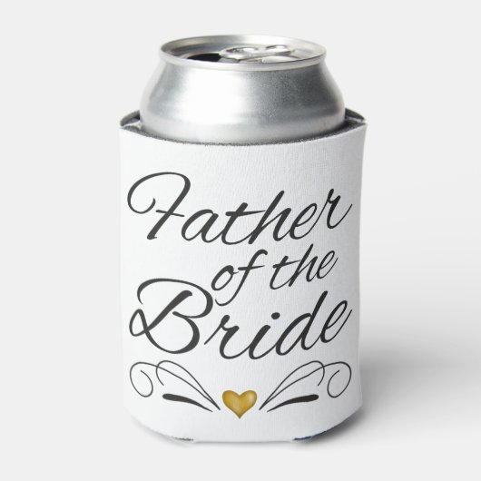 vader van de bruid - hart van de goud blikjeskoeler (Blikje Voorkant)