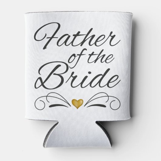 vader van de bruid - hart van de goud blikjeskoeler (Voorkant)