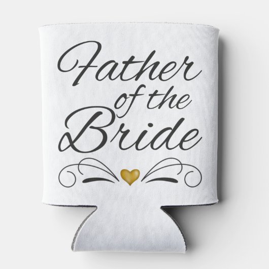 vader van de bruid - hart van de goud blikjeskoeler (Achterkant)