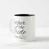 vader van de bruid - hart van de goud tweekleurige koffiemok (Voorkant links)