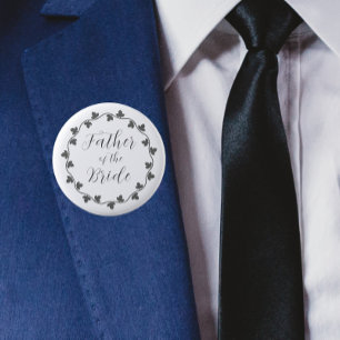 Vader van de bruid Ivy Botanical Wedding Ronde Button 5,7 Cm