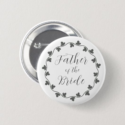 Vader van de bruid Ivy Botanical Wedding Ronde Button 5,7 Cm (Voorkant /achterkant)