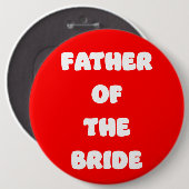 Vader van de Bruid Knop Ronde Button 6,0 Cm (Voorkant /achterkant)