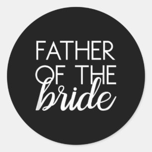 Vader van de bruid matching familie bruiloft bruid ronde sticker