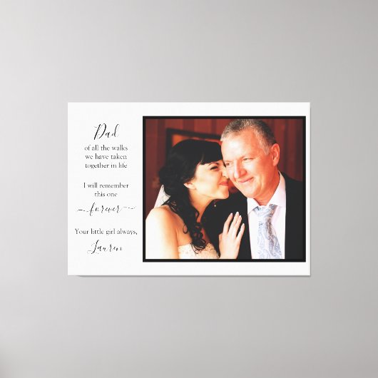 Vader van de bruid Memorial Fotoscript Citaat Canvas Afdruk (Voorkant)