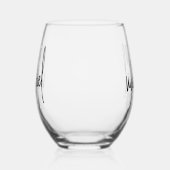 Vader van de bruid Monogram Handtekening Script Wijnglas Zonder Voet (Links)